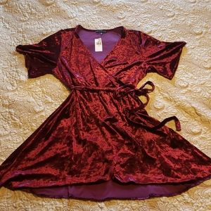 Velvet wrap dress